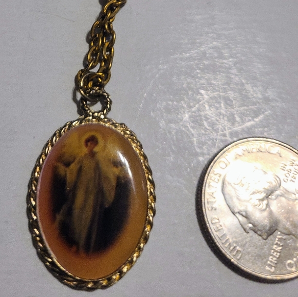 Catholic Prayer Pendant on God Tone Long Chain - Picture 7 of 8